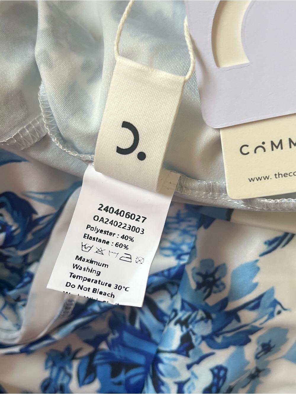 Commense Blue White Floral Strapless Maxi Dress Cottagecore Resort Wear XL - Picture 4 of 4